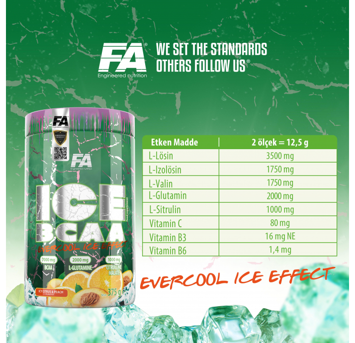FA Nutrition Ice BCAA Şeftali 375 Gr