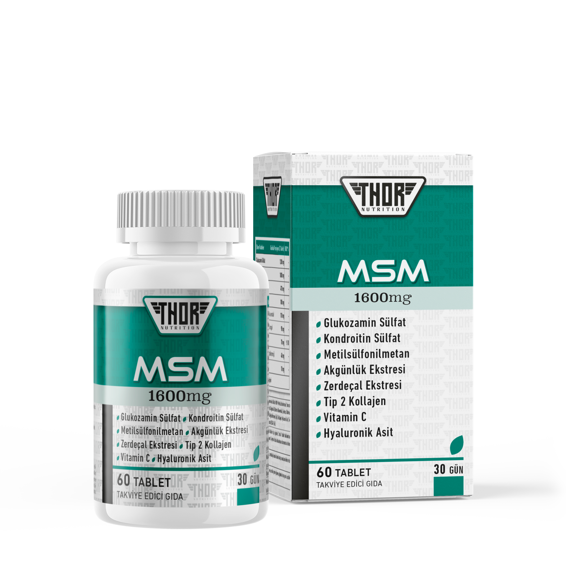 MSM Glukozamin Kondroitin 1600 mg 60 Tablet 30 Gün